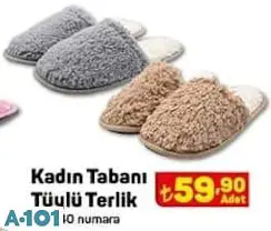 JUNO KADIN TABANI TÜYLÜ TERLİK